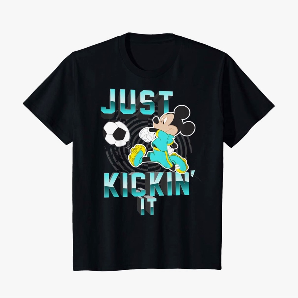 Disney: Mickey Mouse soccer t shirt. Black. Size 3T.